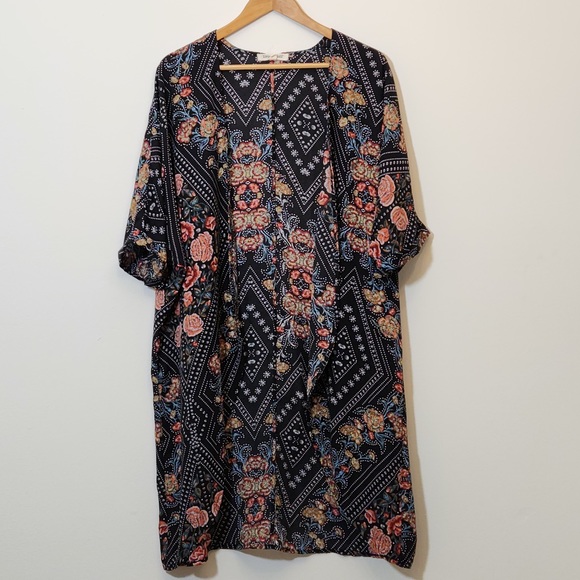 Floral Short-Sleeve Cover-Up - Picture 1 of 5
